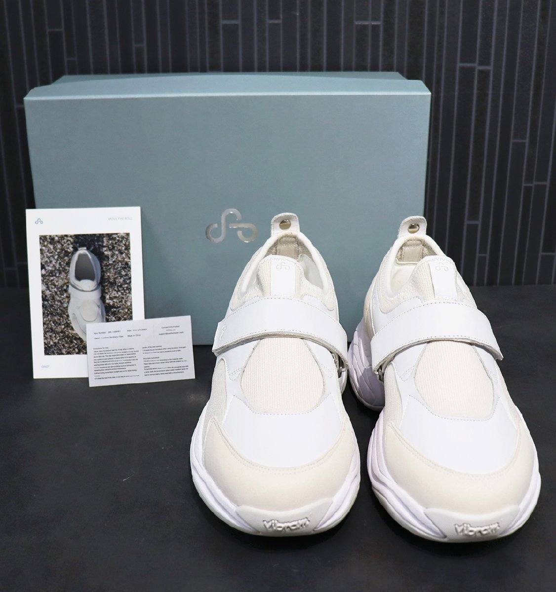 OAO (オーエーオー) WOVENT / ウーヴェント ハイゲージニット サステナブルレザー スニーカー #23A-1A09AR1 未使用品 ホワイト size 27cm拍卖