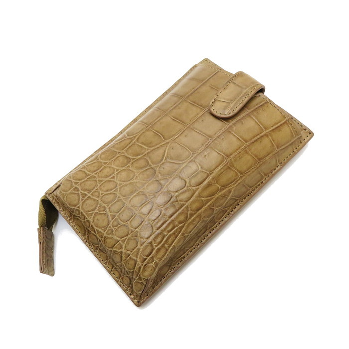 ★★最終特価品 C-4399 ★未使用★ HCP社製 スマホケース その他バッグ/本マットクロコ革 MINK ユニセックス拍卖