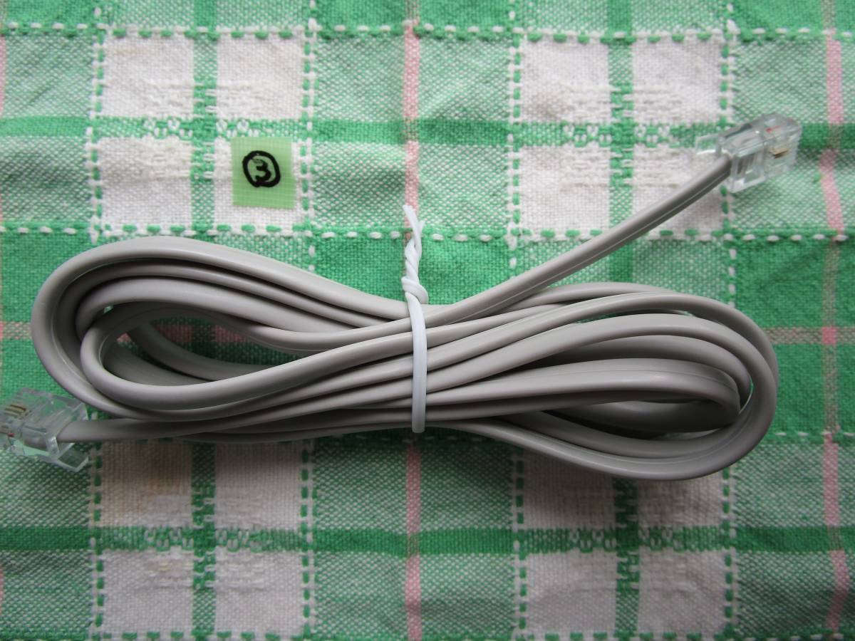 【中古】【長期保管品】電話機コード 2m/淡いグレー③(6極2芯用)拍卖