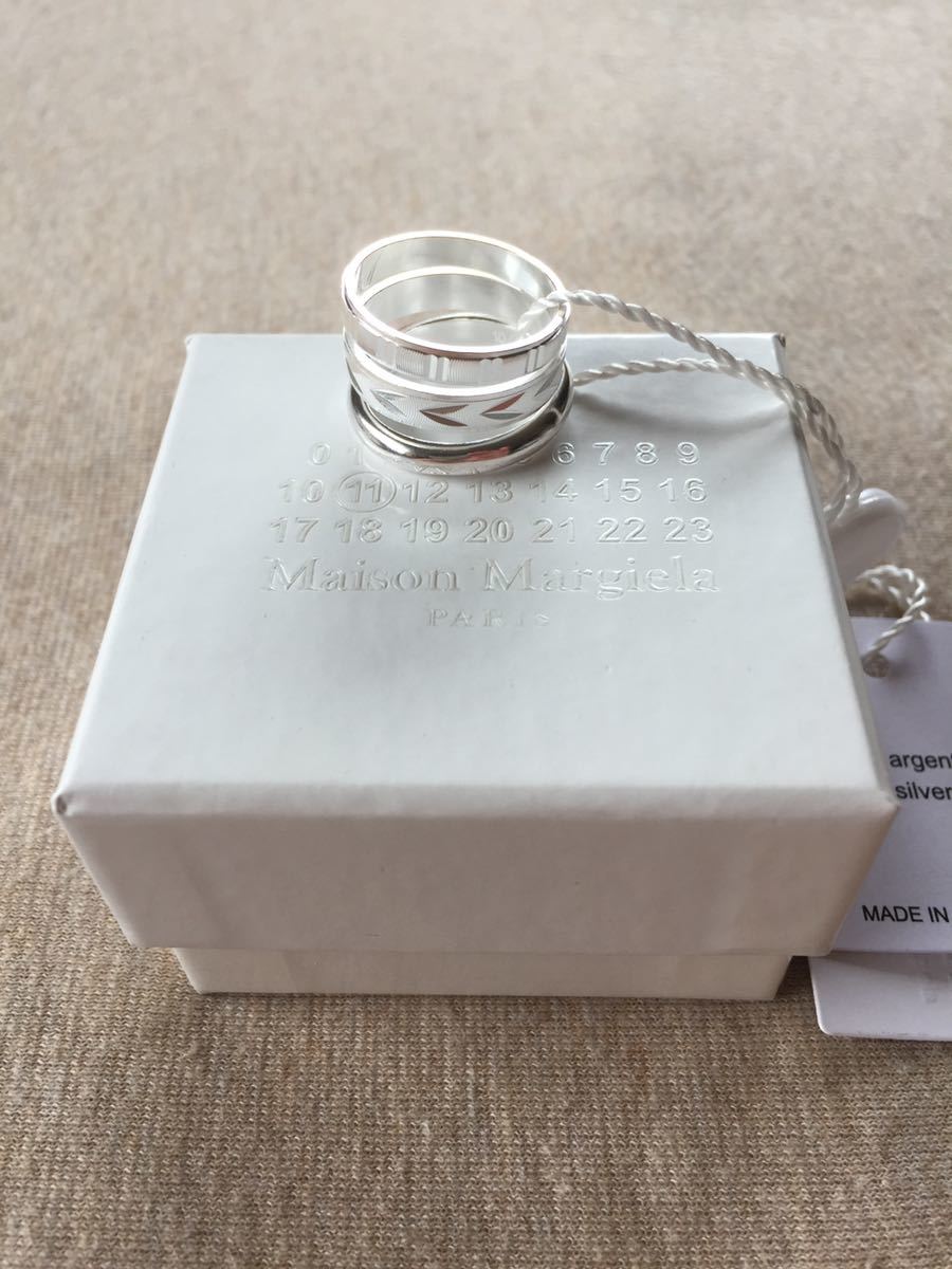 M新品 メゾンマルジェラ 3連リング シルバー 指輪 18AW size M 21号 Maison Margiela 11 マルタン メンズ シルバー製 リング アクセサリー拍卖