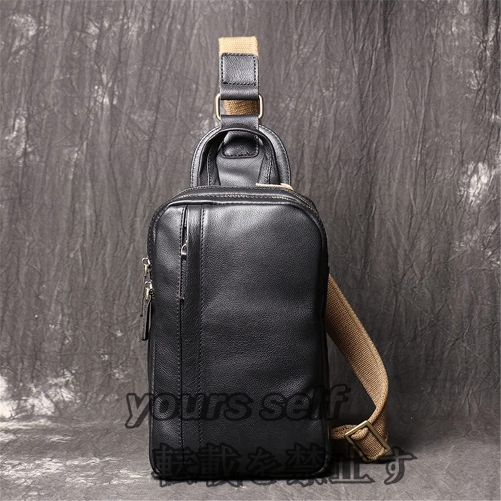 メンズバッグ 多機能 本革 牛革 ボディバッグ ワンショルダーバッグ レザー 大容量 iPad対応 斜め掛けバッグ 自転車 カジュアル鞄 ブラック拍卖