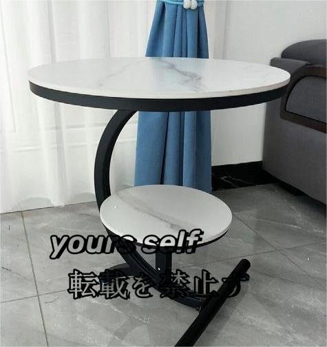 希少新品★北欧風コーヒーテーブル 丸型テーブル 大理石製 ソファサイドシェルフ ベッドサイドシェルフ リビング 寝室用テーブル拍卖