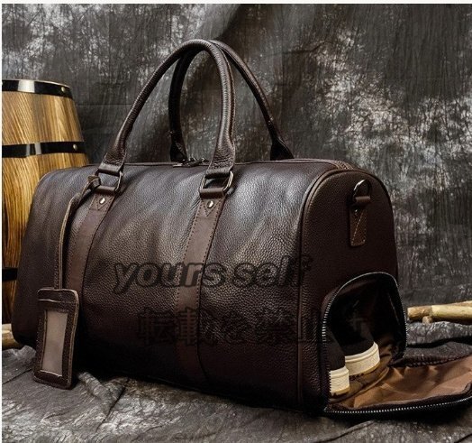 高級★ボストンバッグ 本革 メンズ 大容量 靴入れ付き 底鋲付き レザー 機内持ち込み 旅行バッグ 自立 牛革 旅行鞄 ゴルフバッグ出張拍卖