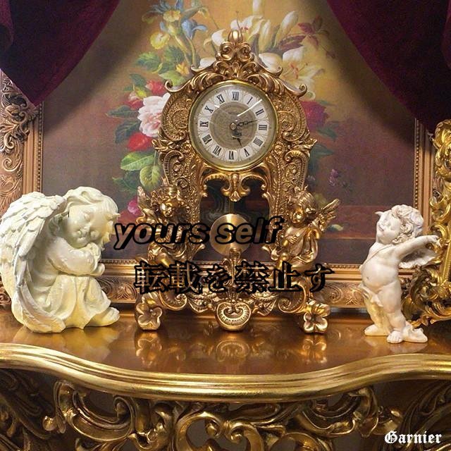 極美品★置時計 天使 エンジェル フレア フルールデリス バロック調 装飾 ロココ調 ゴールド アンティーク インテリア 中世 教会拍卖