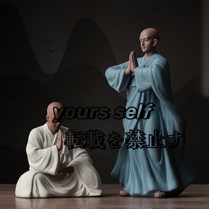 小僧茶道 手作り紫砂 ティーテーブル 置物 プレゼント 装飾品 工芸品拍卖