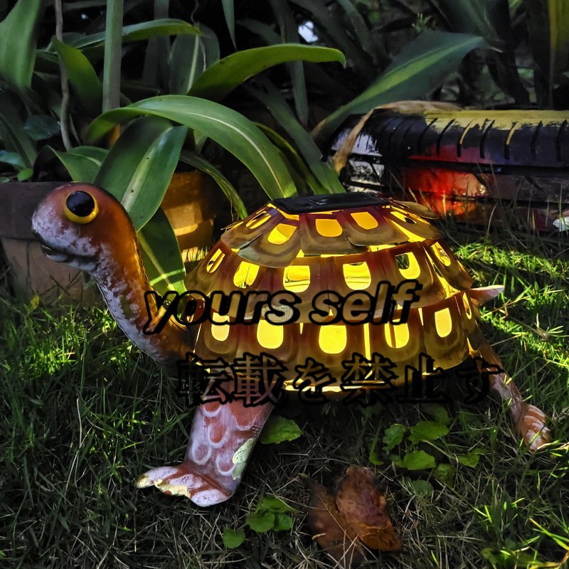 カメ 亀 ガーデンライト ソーラー ライト 太陽光 自動感光制御 おしゃれ 屋外 庭 置き型 置物 オブジェ インテリア モダン 動物拍卖