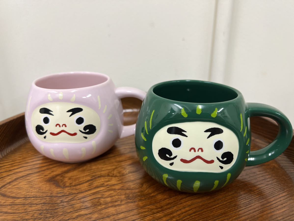 スターバックスコーヒー だるま ペア セットグリーン + ピンク マグカップ 東京 限定 マグだるま 桜 2020年 お正月 タンブラー スタバ拍卖