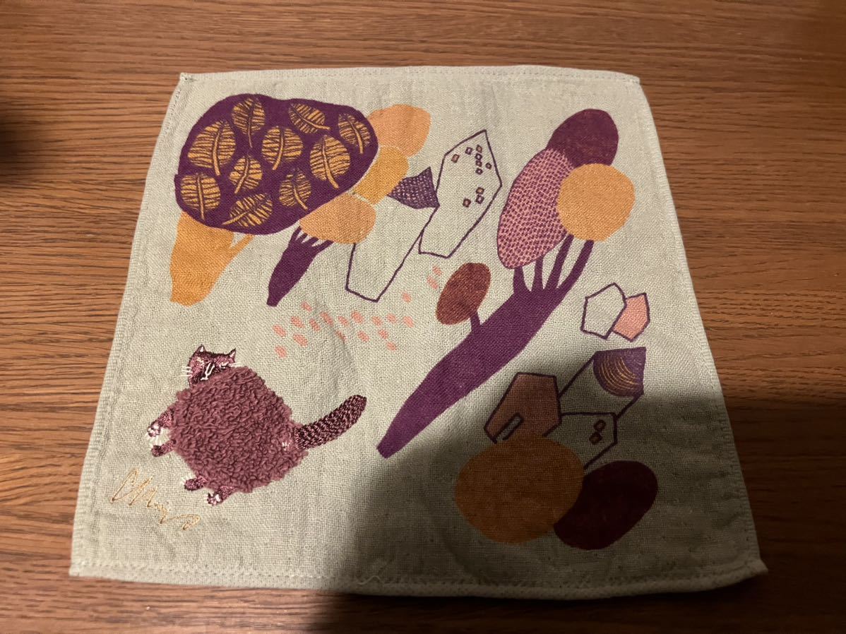 挿絵画家 森田MiW 楠橋紋織ハンカチ 街角ネコ ハンドタオル拍卖