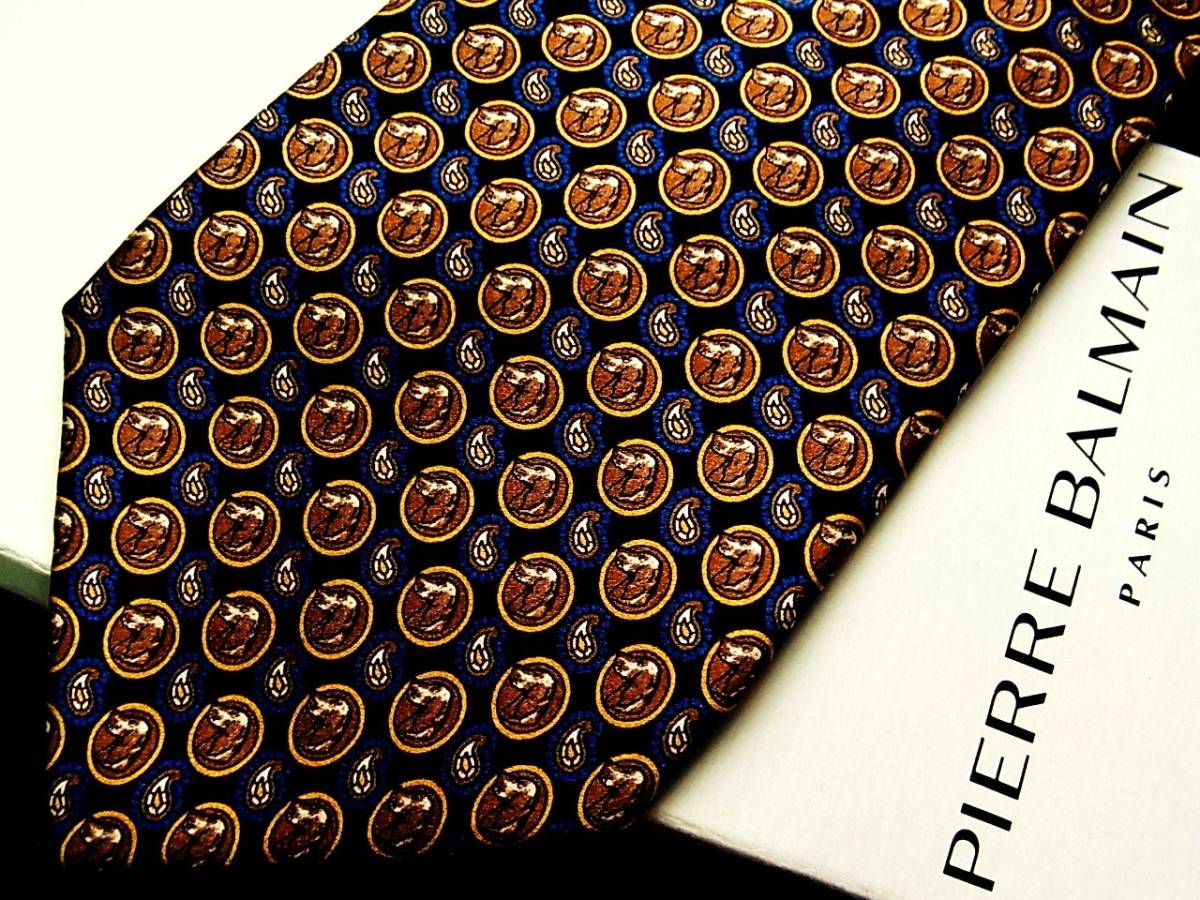 ♪RA1267♪美品ピエールバルマン【犬・ペイズリー】ネクタイ♪拍卖