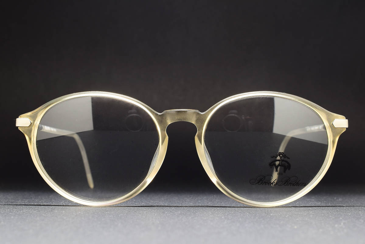 デッドストック イタリア製 Brooks Brothers B.B.513 5024-S 53-17 ラウンド メガネ サングラス フレーム ヴィンテージ バネ蝶番拍卖