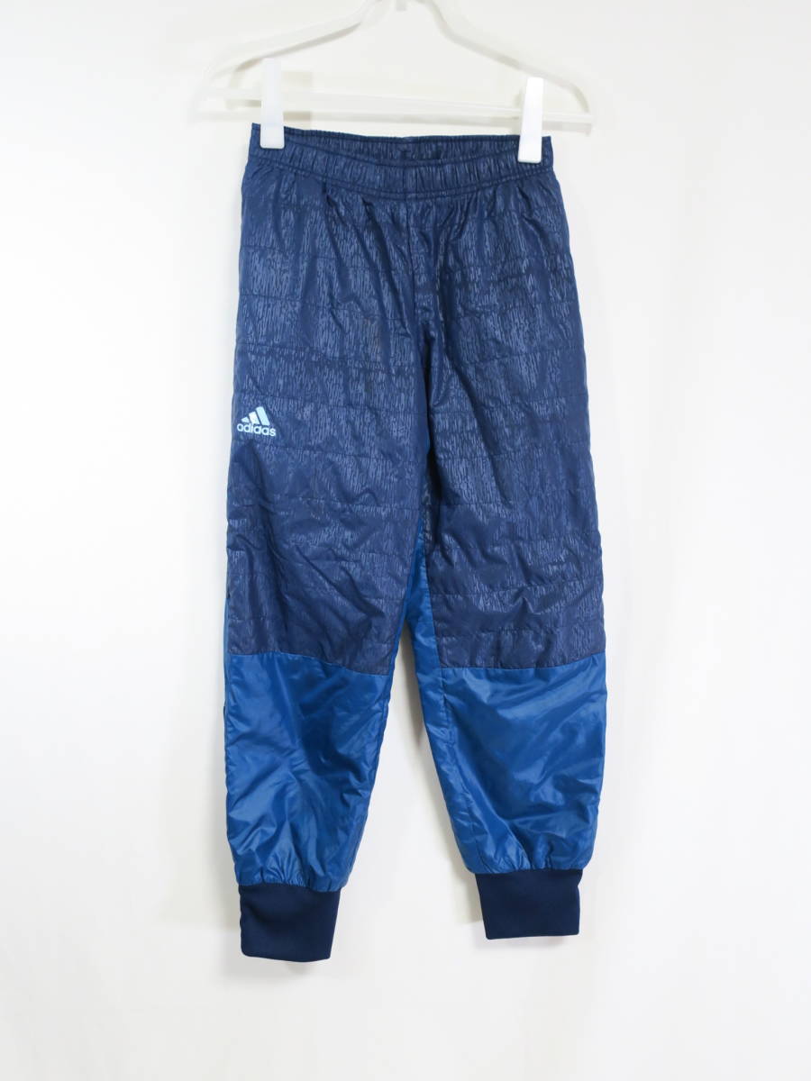 アディダス adidas 防寒 中綿 トレーニングパンツ ジュニア 150cm ネイビー ジャージ 冬 ウォーマー ピステ拍卖