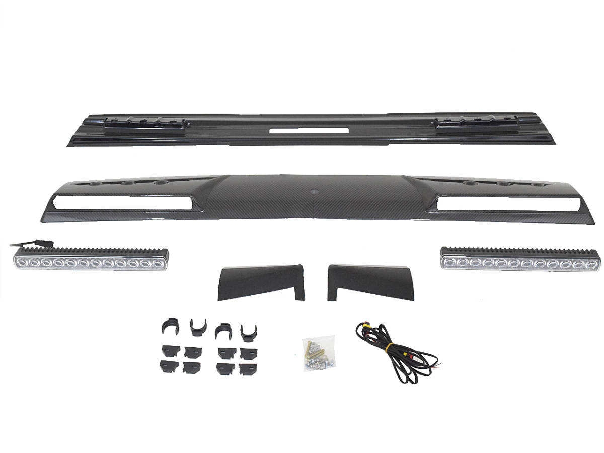 W463 フロント ルーフ スポイラー LED付 12灯 カーボン メルセデス ベンツ Gクラス ゲレンデ 全年式対応 国内発送 即納 カスタム 外装拍卖