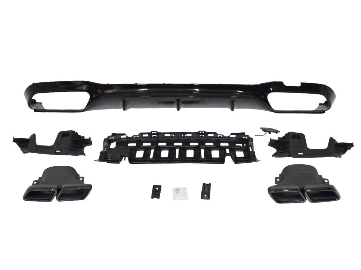 明日着 W213 E63type リア ディフューザー マフラーカッター ブラック AMGライン対応 ベンツ Eクラス 国内発送 カスタム エアロ 外装拍卖