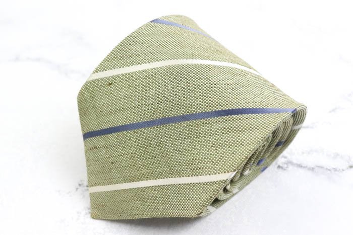 コムサ・デ・モード ブランド ネクタイ シルク ストライプ柄 メンズ グリーン COMME CA DU MODE拍卖