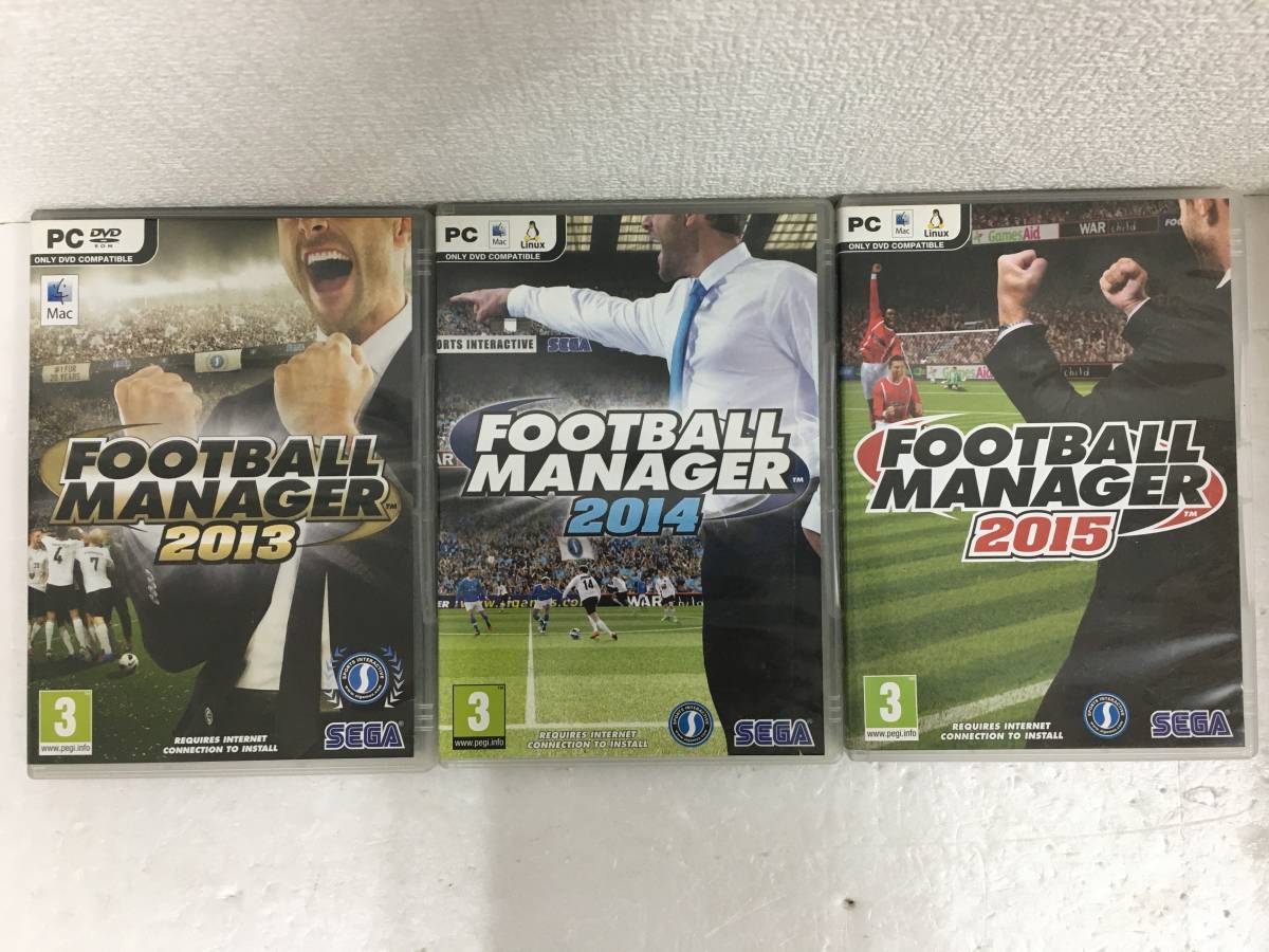 ★☆E717 Windows XP/Vista7/8 Macintosh FOOTBALL MANAGER フットボールマネージャー 2013 2014 2015 海外版 3本セット☆★拍卖
