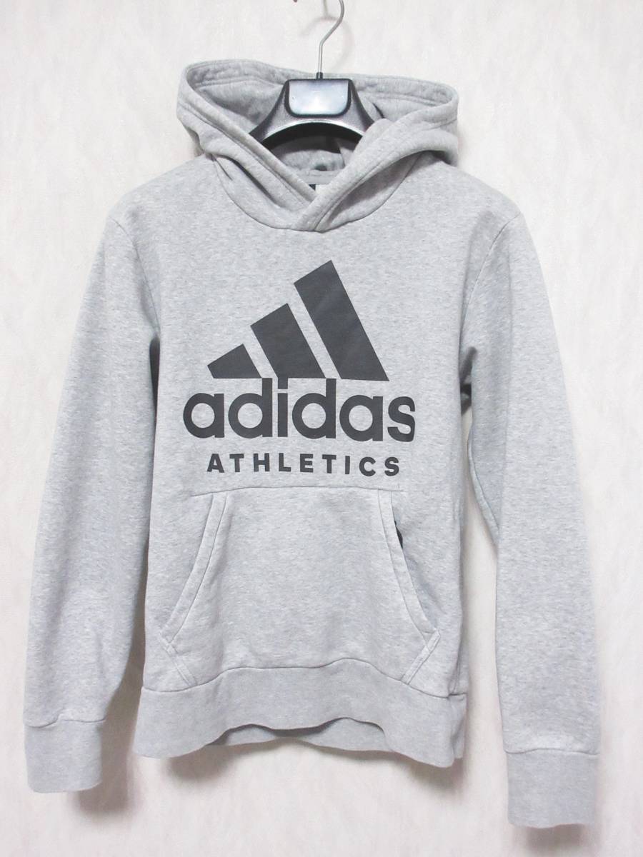 adidas アディダス スウェット パーカー ロゴ 裏起毛 メンズ S グレー irmri kn1593拍卖