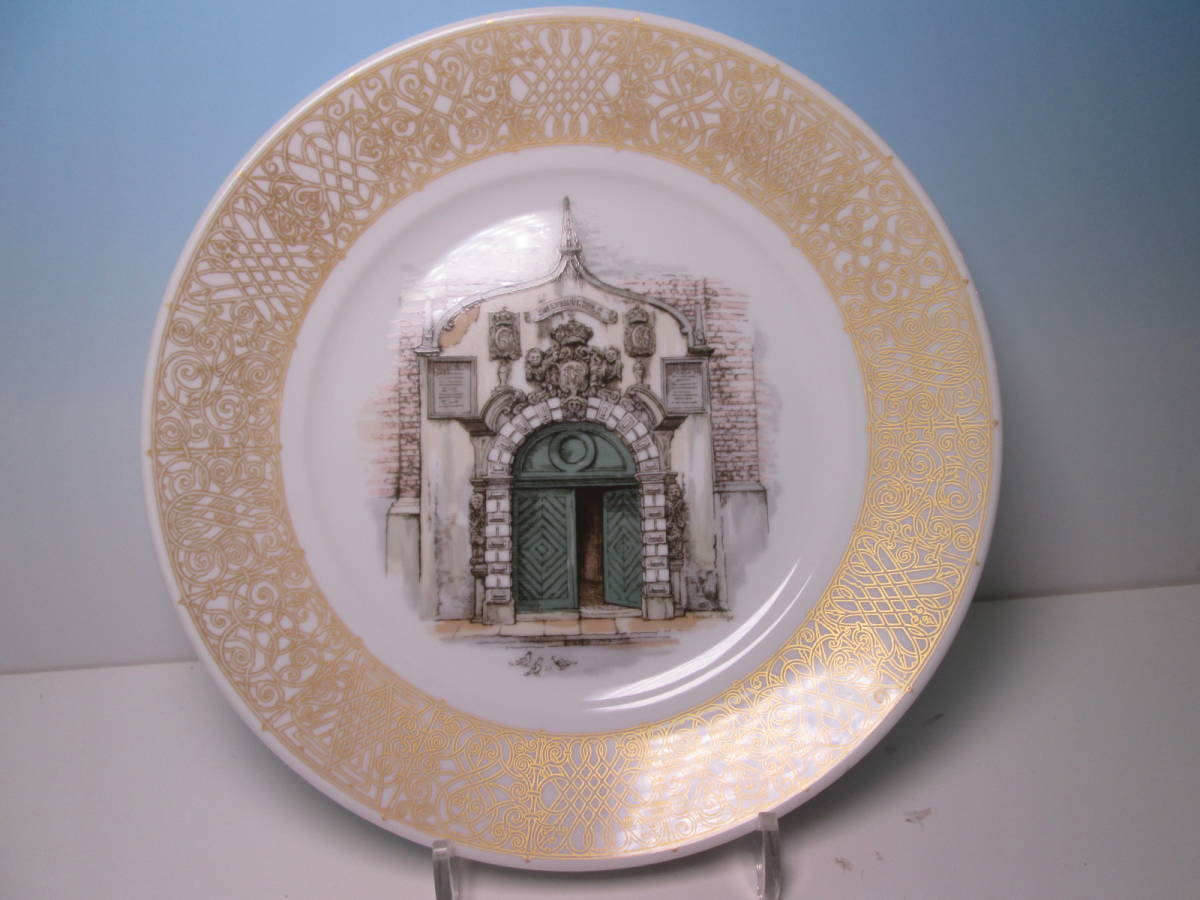 ☆ロイヤルコペンハーゲン ROUNDTOWER Made Stage 1977 金彩飾り皿 27,2cm 壁掛け拍卖