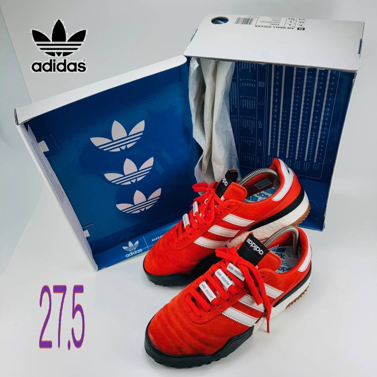 【SSBランク】【美品】【洗濯除菌済】adidas Originals ALEXANDER WANG BBALL SOCCER/BOLD ORANGE (B43593) 27.5 UK9拍卖