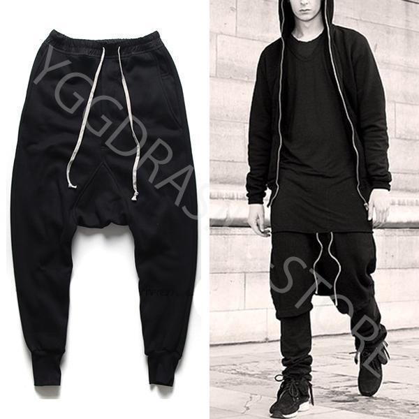 YGG★新品 ドローストリング スウェットパンツ サルエル ジョガー 黒 メンズ XL 裾絞り ブラック ボトム ジョガー拍卖