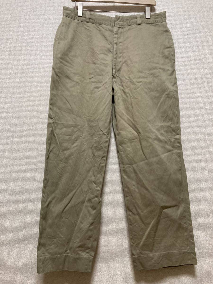 70's USAヴィンテージ US ARMY チノトラウザーズ ミリタリーパンツ チノパン アメリカ軍 米軍 70年 TYPE 1 vintage アーミーチノ 36×31拍卖