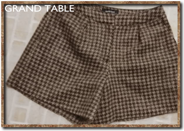 美品!!☆GRAND TABLE グランターブル 千鳥格子キュロット 茶☆拍卖
