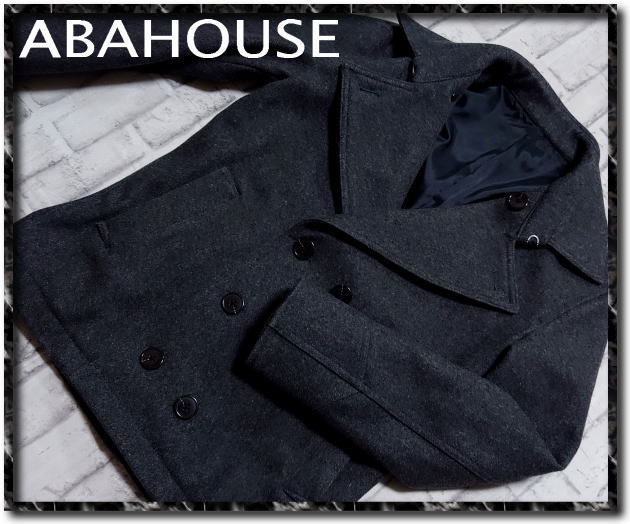 ★ABAHOUSE アバハウス メルトンピーコート 濃グレー★拍卖