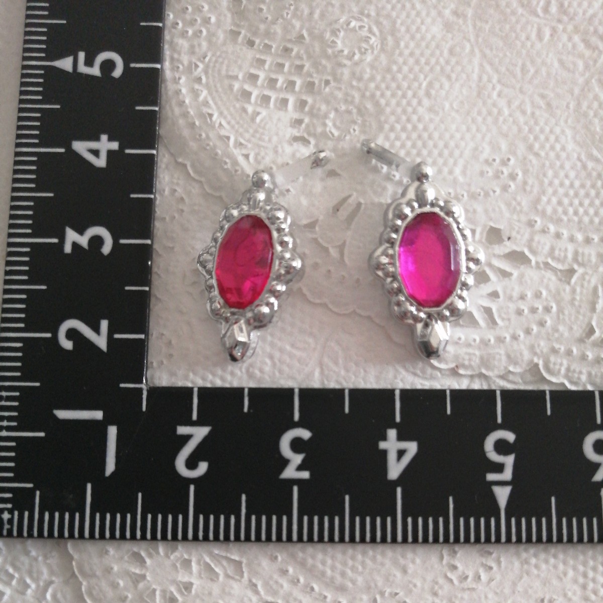 3r1229 ドール用 リカちゃん ピンク ひし形 プリンセス ジェニー ピアス イヤリング プリンセス拍卖