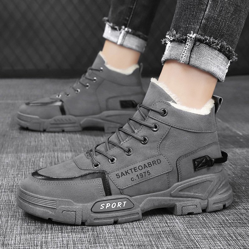 cjx2307★冬用 保暖 裏起毛 メンズスノーシューズ スノーブーツ 雪靴 防寒 防滑 スニーカーハイカットアウトドア拍卖