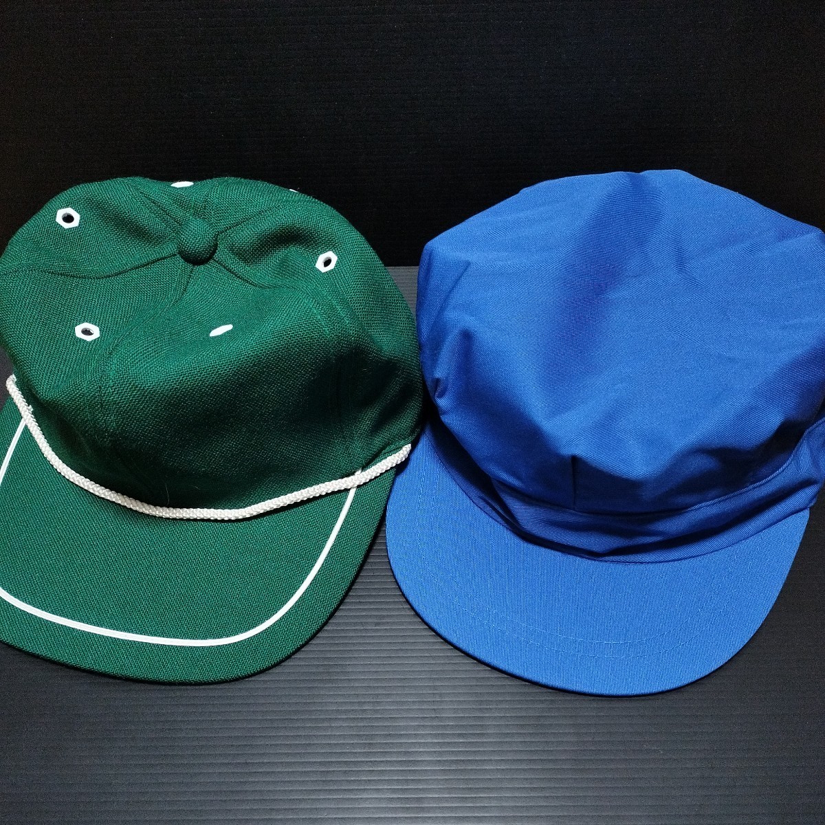 ● 日本製「レトロ キャップ・ワークキャップ」帽子 作業 農業 工業 グリーン ブルー 緑 青拍卖