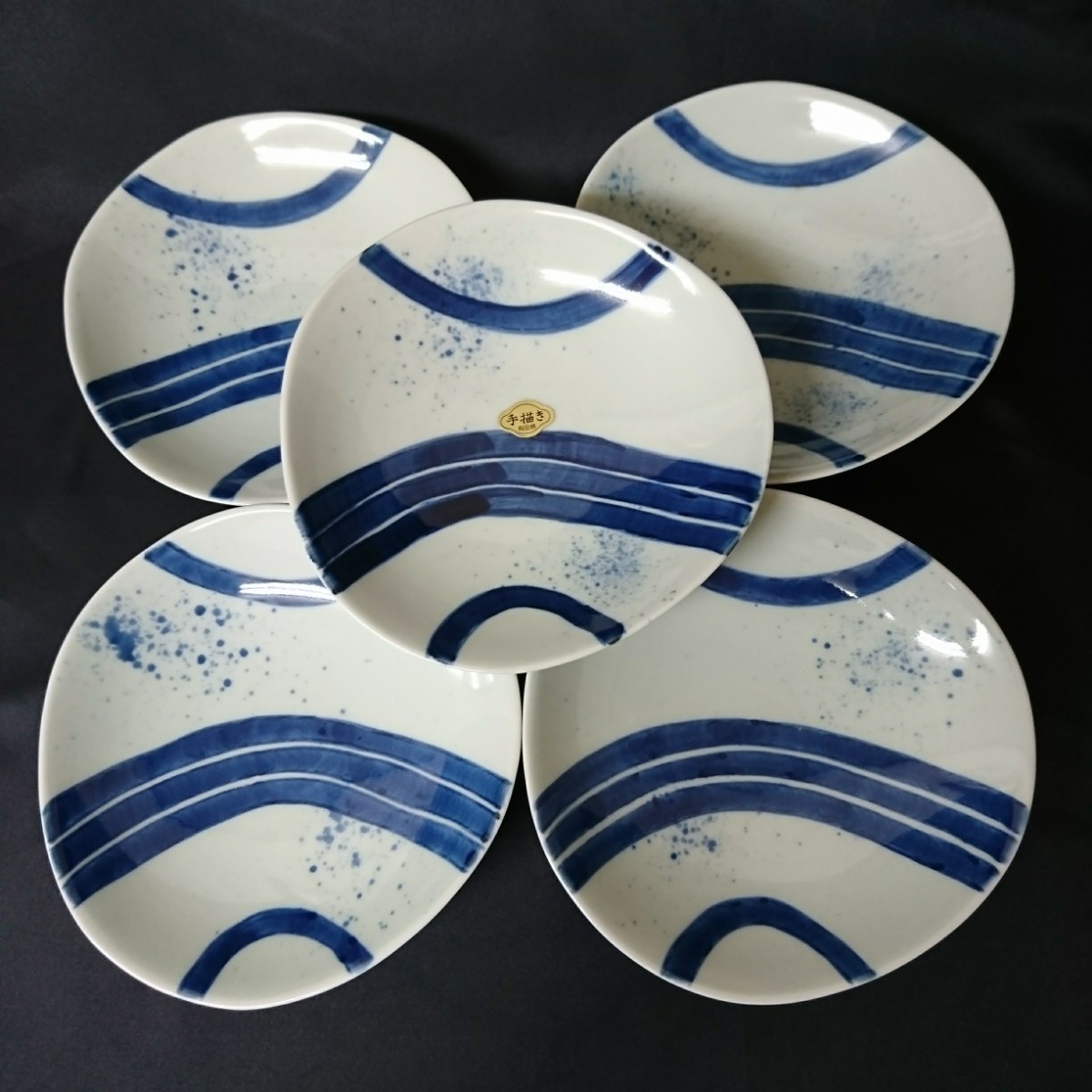 未使用 有田焼 青蘭窯 小鉢5個 三点脚 新生活 節句 会食 お食事会 料理 居酒屋料亭 旅館 食堂 お祝い お茶会 レストラン お正月拍卖