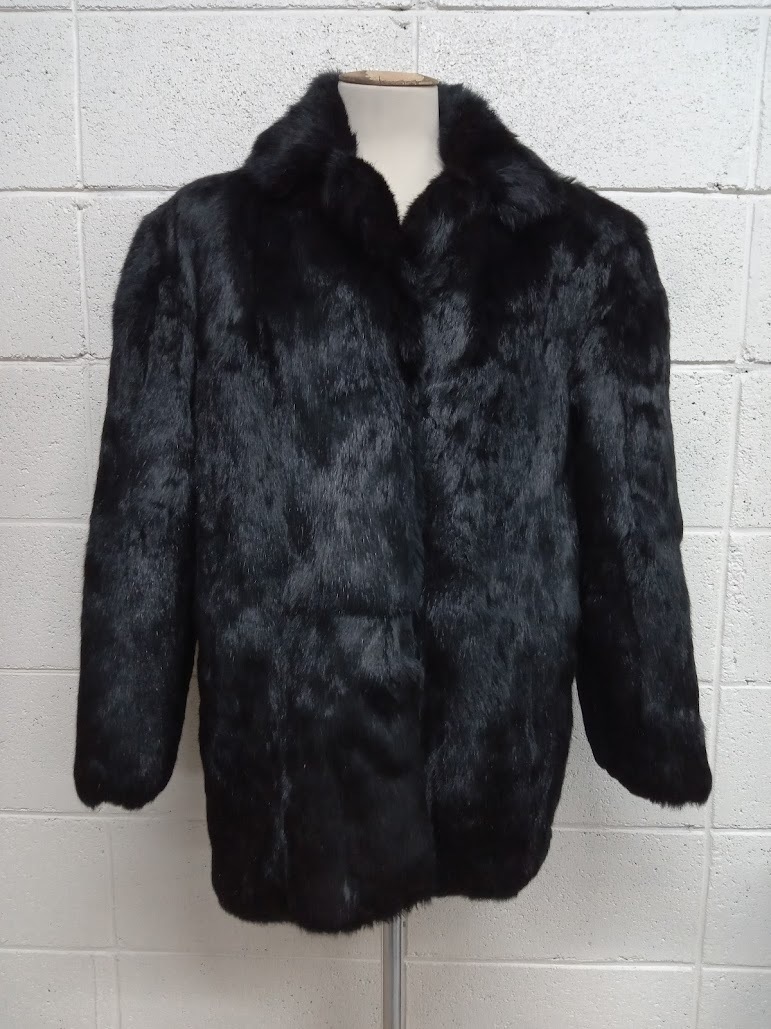 ▽【195】ウィーゼル ? コート / 毛皮 ファー アウター ブラック レディース 上着拍卖