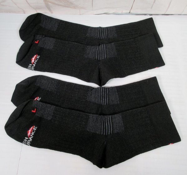 16 01115 ☆ DANISH ENDURANCE メリノウール ランニングソックス 走用靴下 メンズ レディース 2ペア ブラック【アウトレット品】拍卖