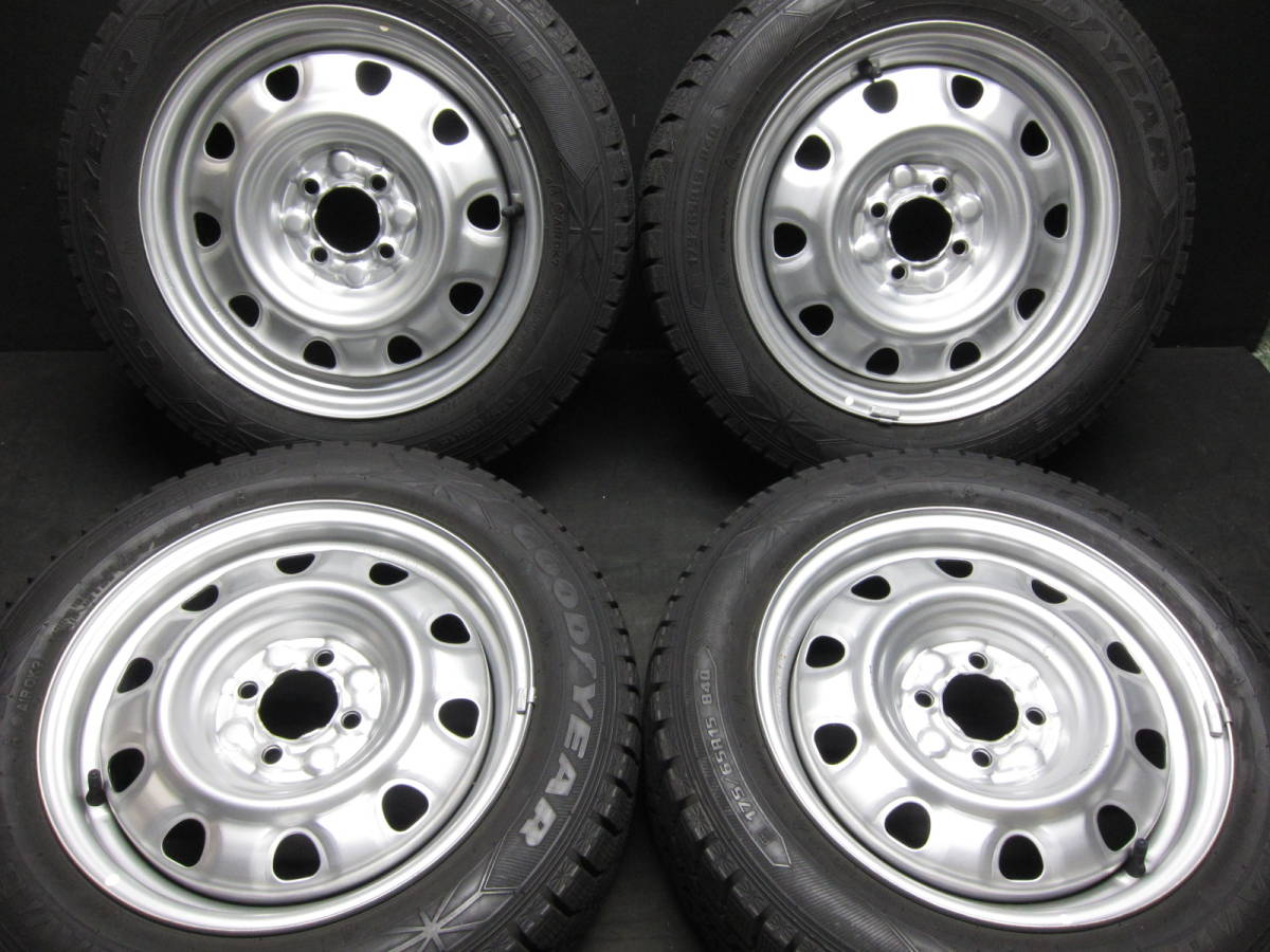 ★☆ 社外スチール グッドイヤー 175/65R15 アクア フィールダー IQ フィット インサイト キューブ PCD100/+42 #22663 ☆★拍卖