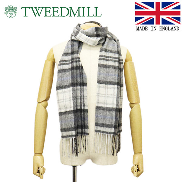 TWEEDMILL (ツイードミル) 25-190 Lambswool Scarf ラムウール マフラー 25x190 TWM004 CottageGrey拍卖