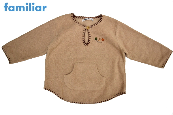 S5826★送料無料★美品★familiar ファミリア★ベージュ フリース 長袖トレーナー 100拍卖