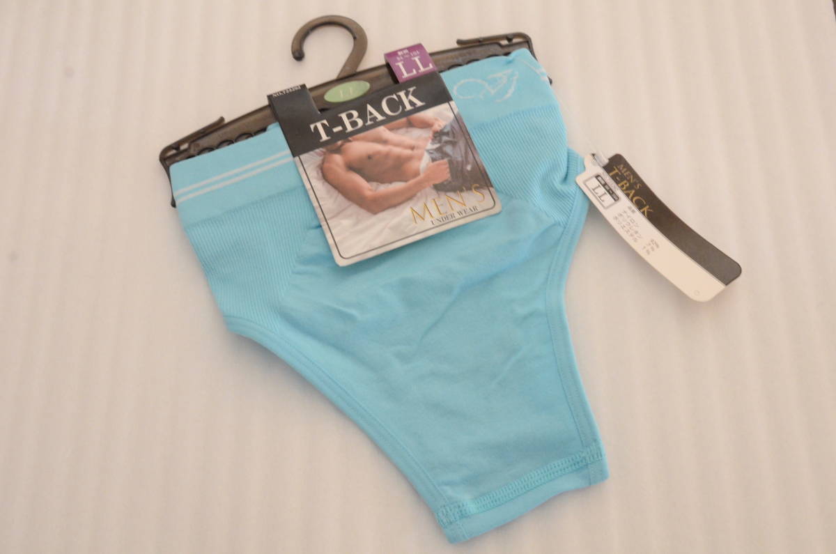 『送料無料』★大寸★肌ざわりの良い ふわふわ素材★メンズ Tバックショーツ★水色★LLサイズ★大きいサイズ★拍卖