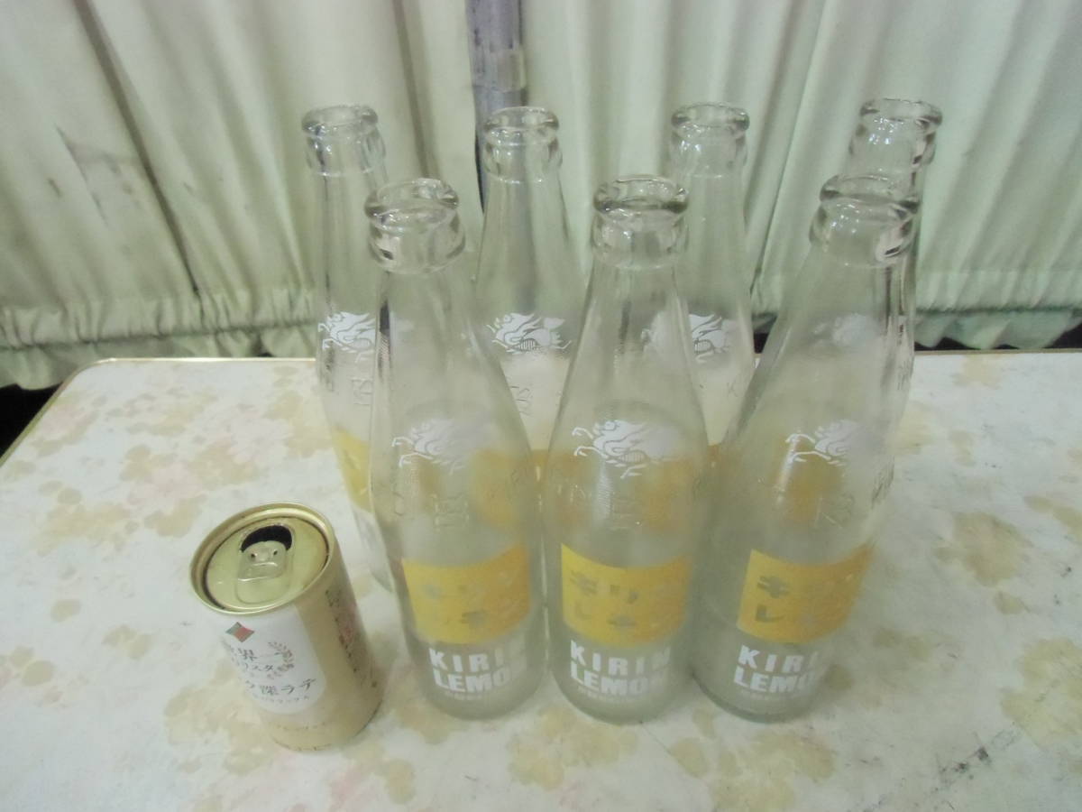 改 ■ モ-117 激安!! キリンレモン レトロ 空瓶 7本 まとめ売り 1本340ml 当時物 ディスプレイ 約寸/単品:高24cm 幅6cm 重さ400g拍卖