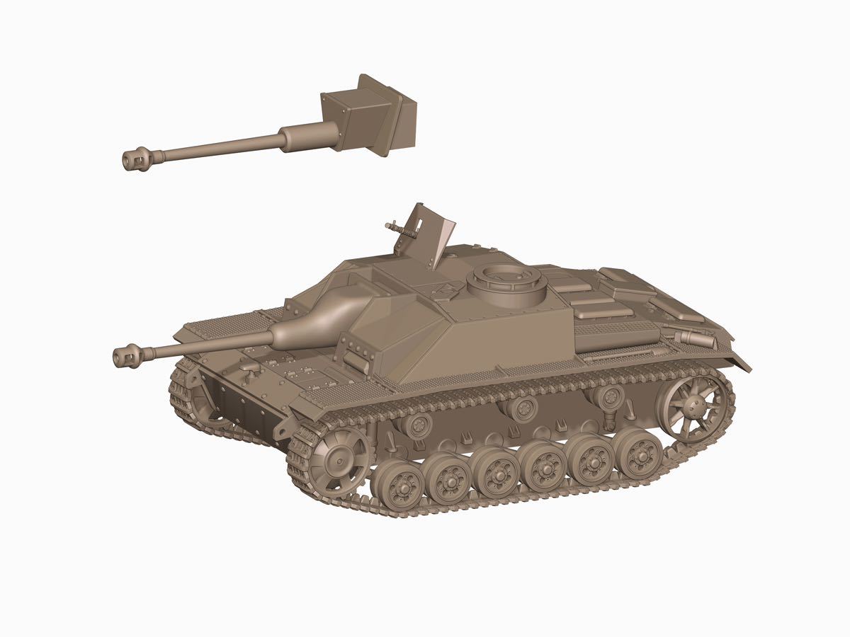 1/144レジンキット 未塗装 WWⅡ ドイツ軍 III号突撃砲 G型 ザウコップ防盾付き(1/10)ワールドタンクミュージアム【同梱可能】231210拍卖