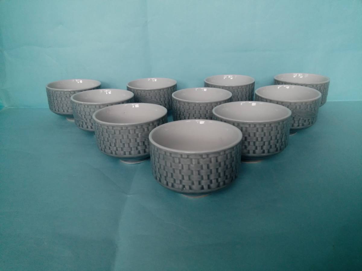 昭和レトロ 茶器 茶碗 湯のみ茶碗 まとめ売り 10客 径約7.5㎝ 拍卖