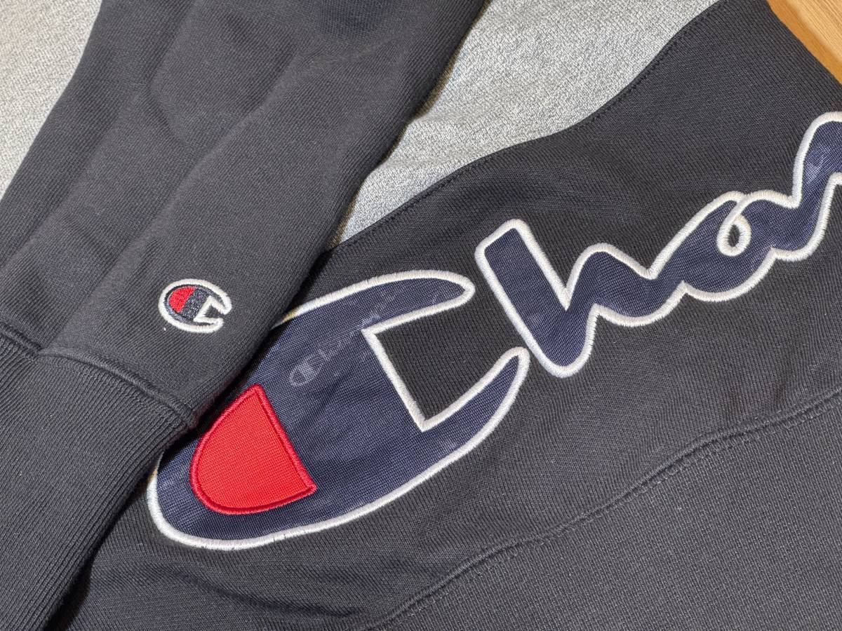 Champion チャンピオン クルーネックスウェットシャツ グレー ネイビー バイカラー XSサイズ 拍卖
