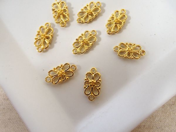 即決!! 1個 リンクチャーム 金花☆メタルパーツ☆ チャーム拍卖