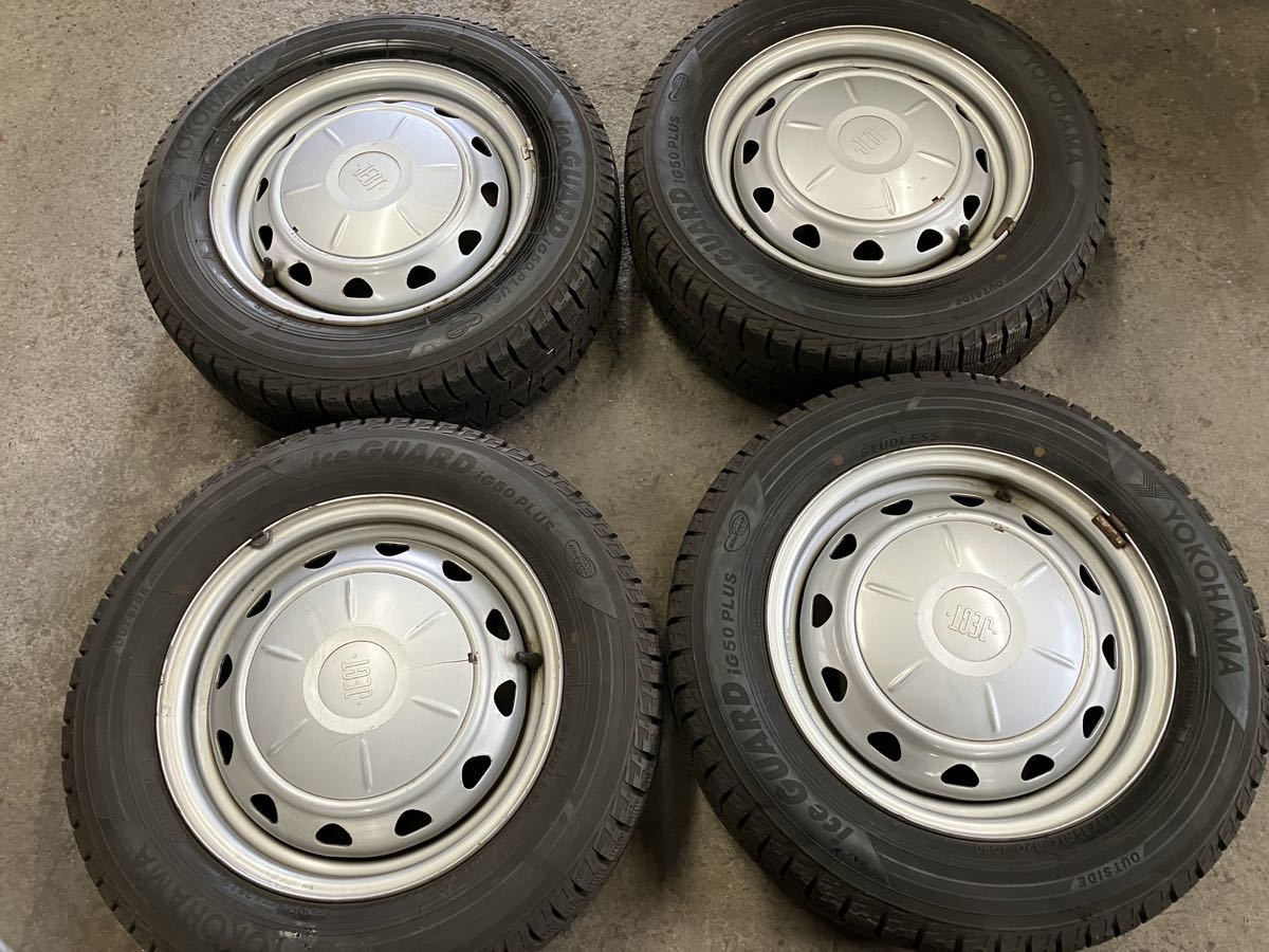 中古 ヨコハマIG50プラス 冬タイヤセット 19年 8-9部山 175/65/14 フィット キューブ ノート デミオ拍卖