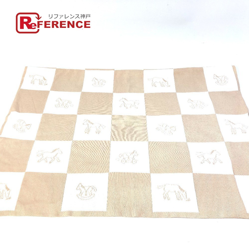 新品同様 HERMES エルメス アダダ 馬 毛布 インテリア 布団 ベビー BABY 赤ちゃん ブランケット ピンク キッズ【中古】拍卖