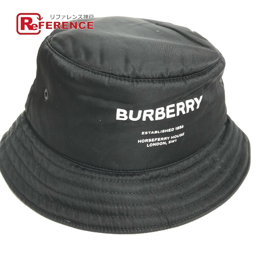 BURBERRY バーバリー 8044081 ホースフェリー ロゴ ハット帽 帽子 バケットハット ボブハット ハット ブラック メンズ【中古】拍卖