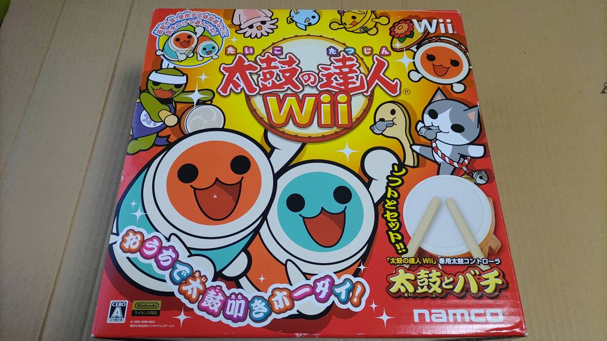 太鼓の達人Wii 太鼓、バチ同梱版 一部未開封拍卖