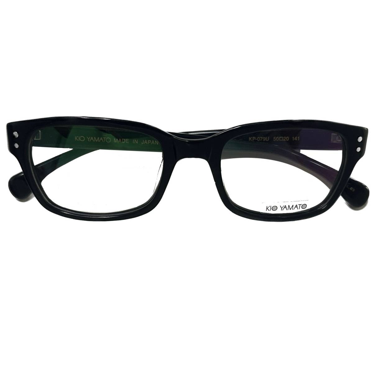 KIO YAMATO 正規未使用 日本製 細身スクエア 2dot 鯖江メガネ キオヤマト KP-079U col.03 黒 メガネ 拍卖