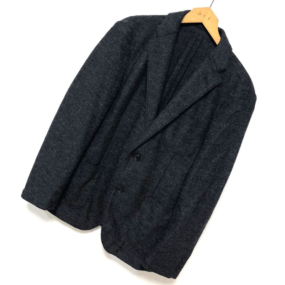 ★美品★ユニクロ UNIQLO ウールブレンド 厚手ジャケット 2ボタン テーラード メンズS ダークグレー コンフォートジャケット拍卖