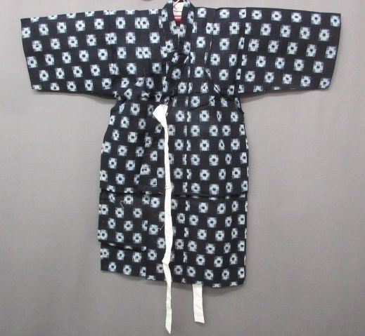 【政】33210 子供絣着物(単衣) 縞 木綿拍卖