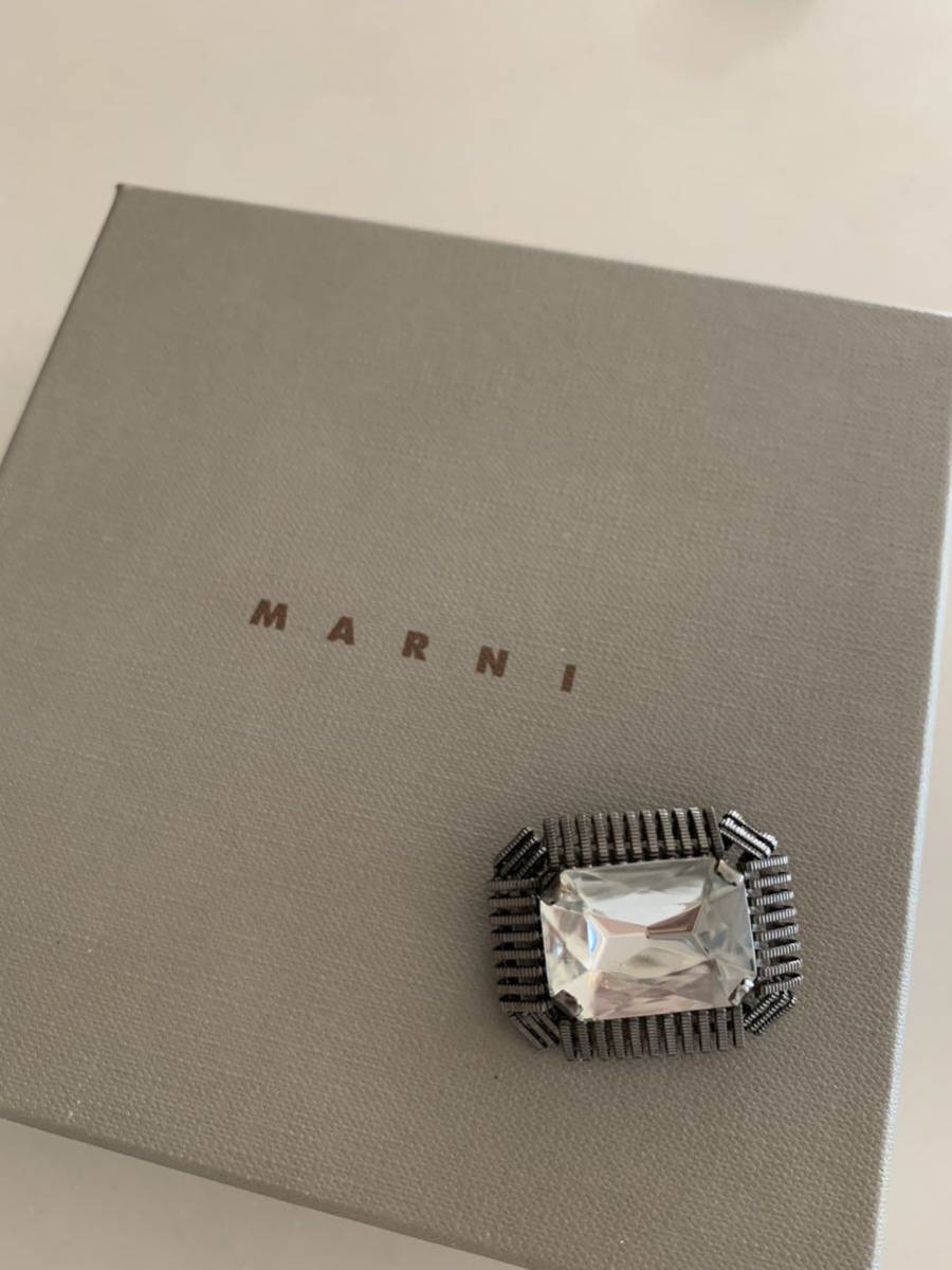 マルニ ビジュー ブローチ シルバー クリア MARNI ☆拍卖