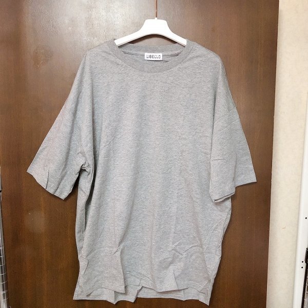 《未使用》 リベクロ Tシャツ カジュアル メンズ シンプル 部屋着 無地 グレー 作業着 普段着 インナーシャツ 丸襟 M 《アウトレット》TO38拍卖